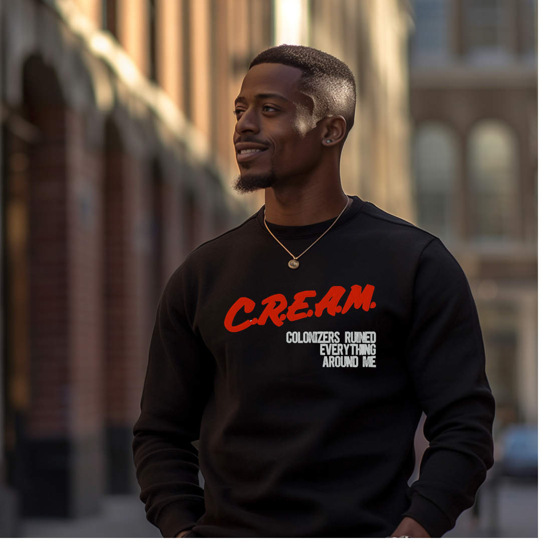 C.R.E.A.M Statement Crewneck Sweatshirt-Bold & Embroidered