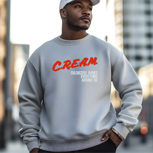 C.R.E.A.M Statement Crewneck Sweatshirt-Bold & Embroidered