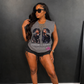 Chris Brown & Usher Inspired R&B Tour Concert Cap Sleeve Tee