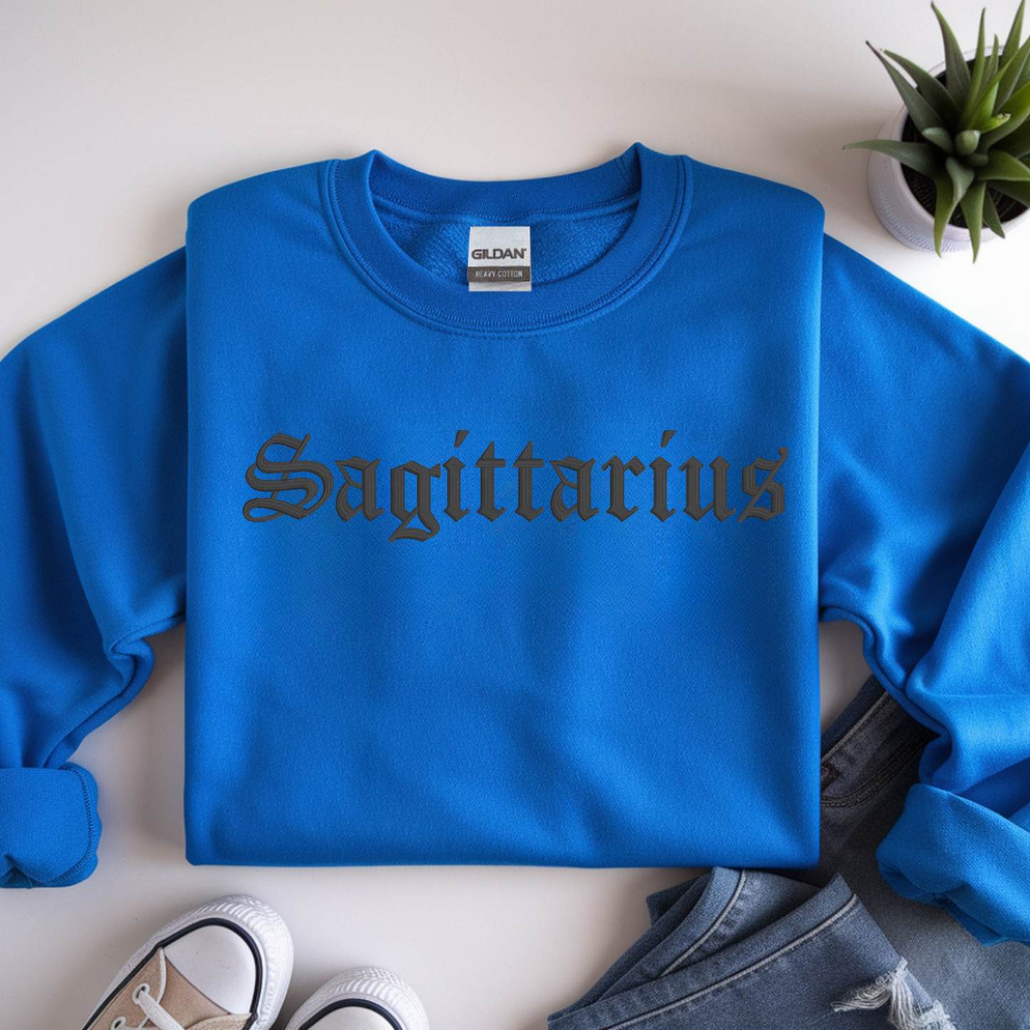 Zodiac Crewneck | Embroidered 3D Design
