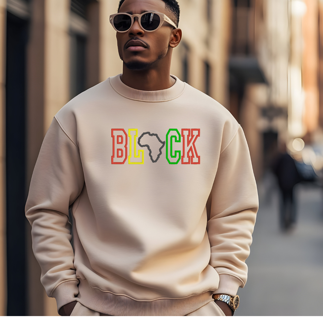 Black History Embroidered Crewneck Sweatshirt – Bold, Comfortable & Empowering