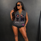 Chris Brown & Usher Inspired R&B Tour Concert Cap Sleeve Tee