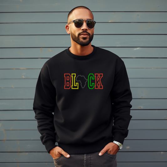 Black History Embroidered Crewneck Sweatshirt β Bold, Comfortable & Empowering