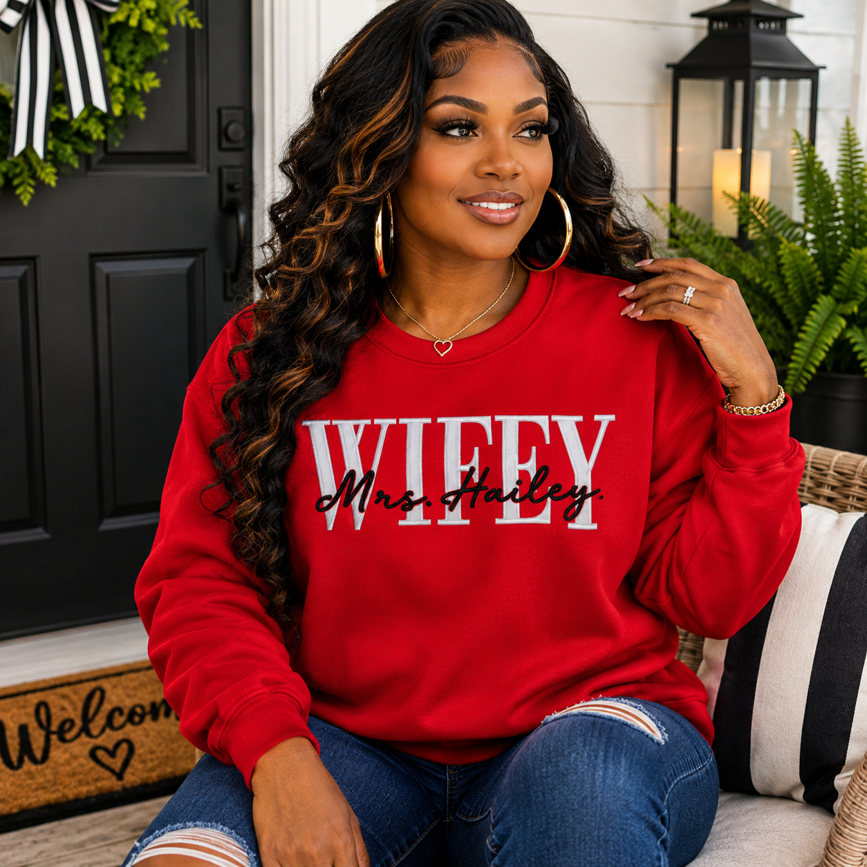 WIFEY Embroidered Sweatshirt