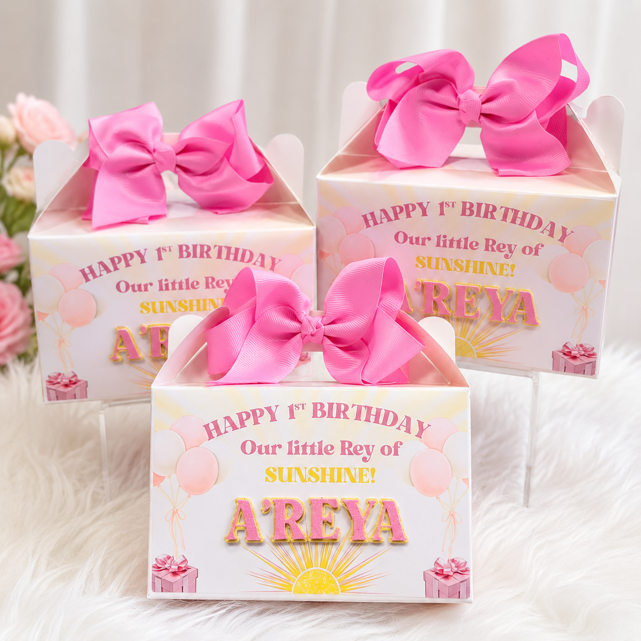 Custom Party Favor Gable Boxes – Set of 12